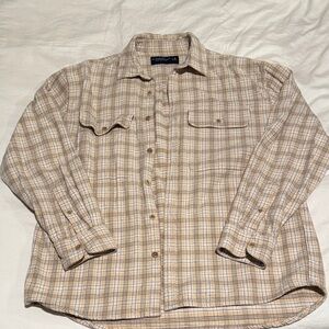 Abercrombie & Fitch Tan Plaid Flannel Shirt